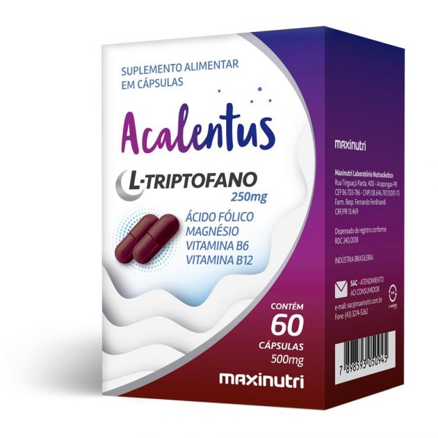 ACALENTUS L-TRIPTOFANO - 60 CAPS - MAXINUTRI