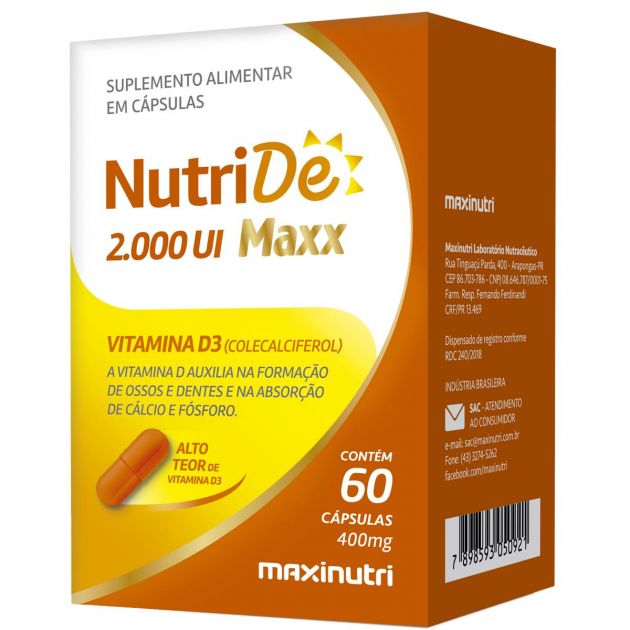 NUTRIDE 2000ui - 60 CAPS - MAXINUTRI