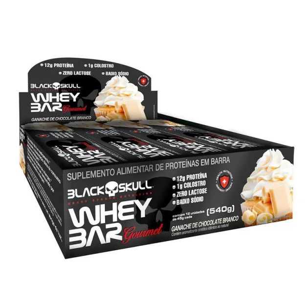 WHEY BAR GOURMET CAIXA - 12 UN - BLACK SKULL